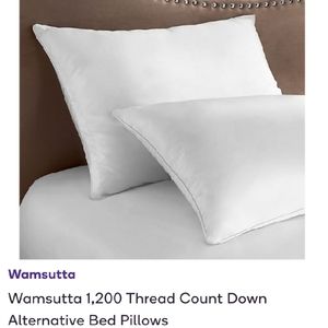 New Authentic Wamsutta 1200 Thread Count 2 Pack Pillows. Standard/Queen.